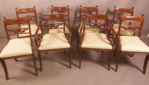 A SUPERB SET OF 8 REGENCY DINING CHAIRS SABRE LEG - ADDITIONAL PHOTO 18