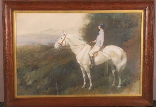 A PAIR OF WATERCOLOURS BY T P LEDDIE EQUESTRIAN SUBJECT - ADDITIONAL PHOTO 1