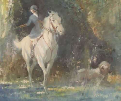 A PAIR OF WATERCOLOURS BY T P LEDDIE EQUESTRIAN SUBJECT - ADDITIONAL PHOTO 6