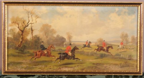 A SET OF 4 OIL PAINTINGS BY RUDOLPH STONE 1848 1914 HUNTING SCENE - ADDITIONAL PHOTO 4