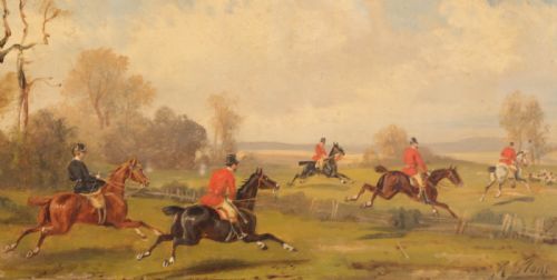 A SET OF 4 OIL PAINTINGS BY RUDOLPH STONE 1848 1914 HUNTING SCENE - ADDITIONAL PHOTO 5