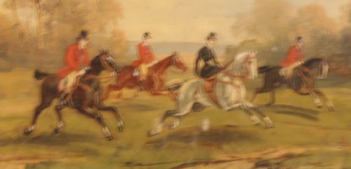 A SET OF 4 OIL PAINTINGS BY RUDOLPH STONE 1848 1914 HUNTING SCENE - ADDITIONAL PHOTO 9