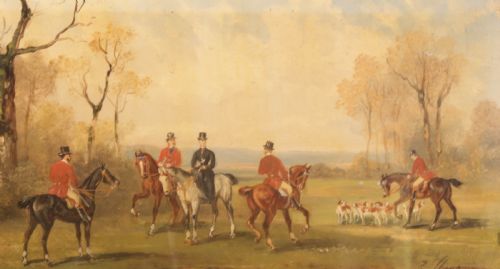 A SET OF 4 OIL PAINTINGS BY RUDOLPH STONE 1848 1914 HUNTING SCENE - ADDITIONAL PHOTO 11