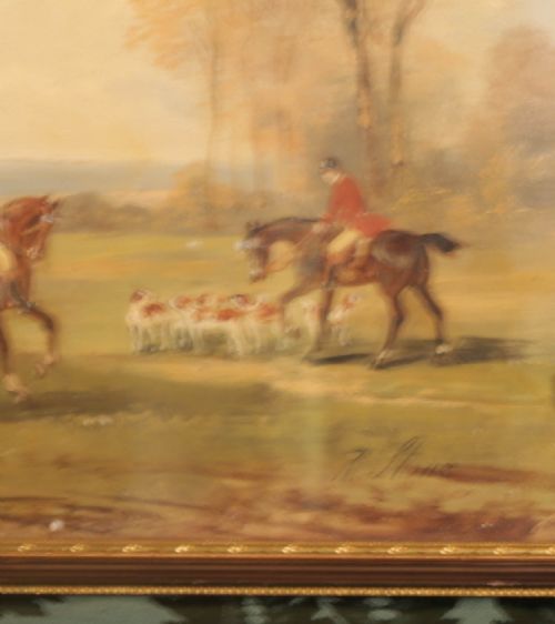 A SET OF 4 OIL PAINTINGS BY RUDOLPH STONE 1848 1914 HUNTING SCENE - ADDITIONAL PHOTO 12