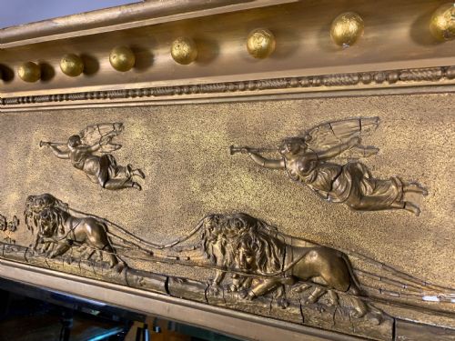 A 19TH CENTURY GILDED OVERMANTLE MIRROR IN CLASSICAL STYLE - ADDITIONAL PHOTO 1