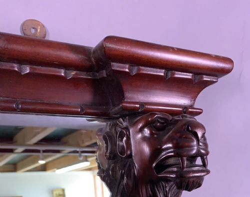 A SUPERB CARVED OAK PIER MIRROR VICTORIAN - ADDITIONAL PHOTO 1