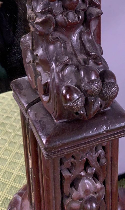 A SUPERB CARVED OAK PIER MIRROR VICTORIAN - ADDITIONAL PHOTO 3