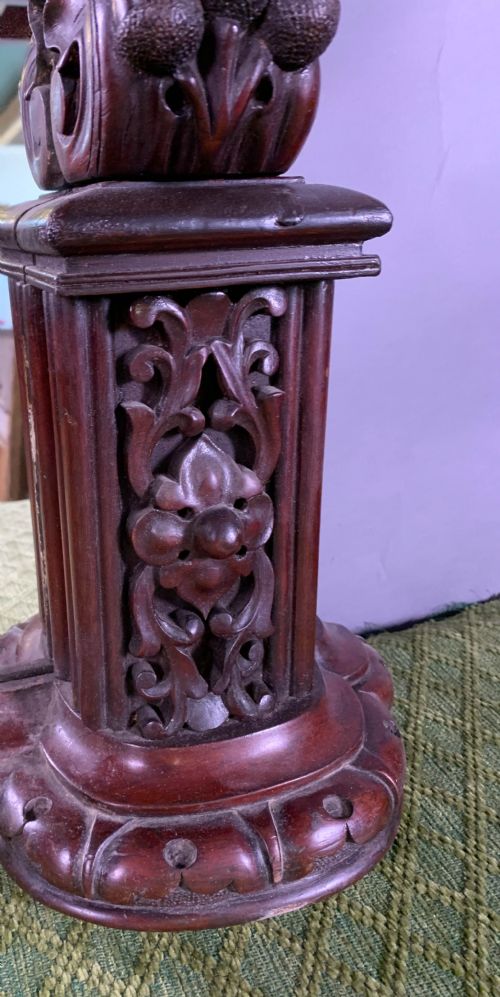 A SUPERB CARVED OAK PIER MIRROR VICTORIAN - ADDITIONAL PHOTO 7