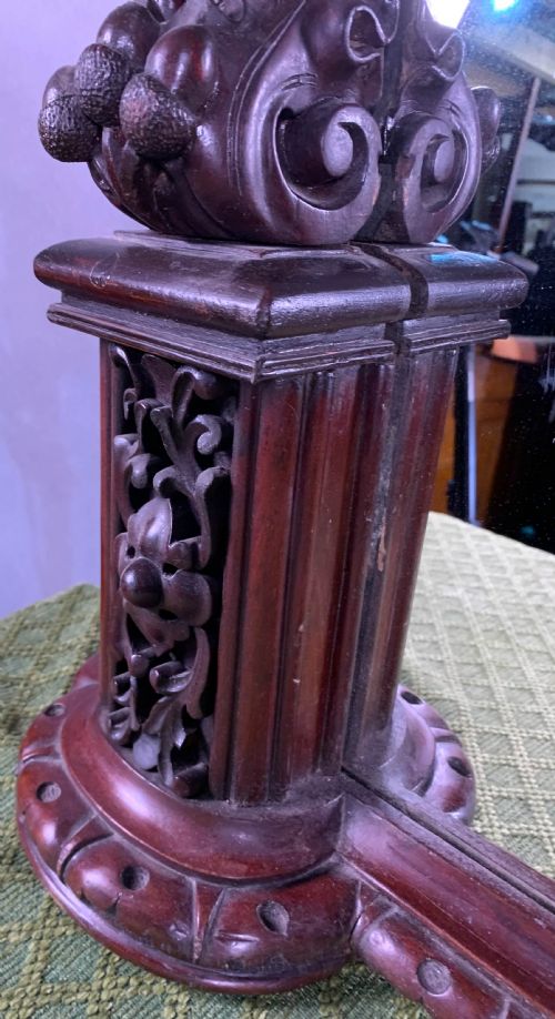 A SUPERB CARVED OAK PIER MIRROR VICTORIAN - ADDITIONAL PHOTO 9