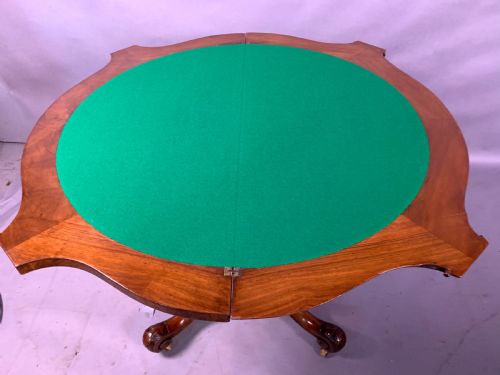 A GOOD VICTORIAN BURR WALNUT GAMES TABLE - ADDITIONAL PHOTO 9