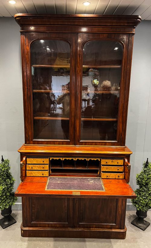A VICTORIAN SECRETAIR BOOK CASE MAHOGANY - ADDITIONAL PHOTO 2