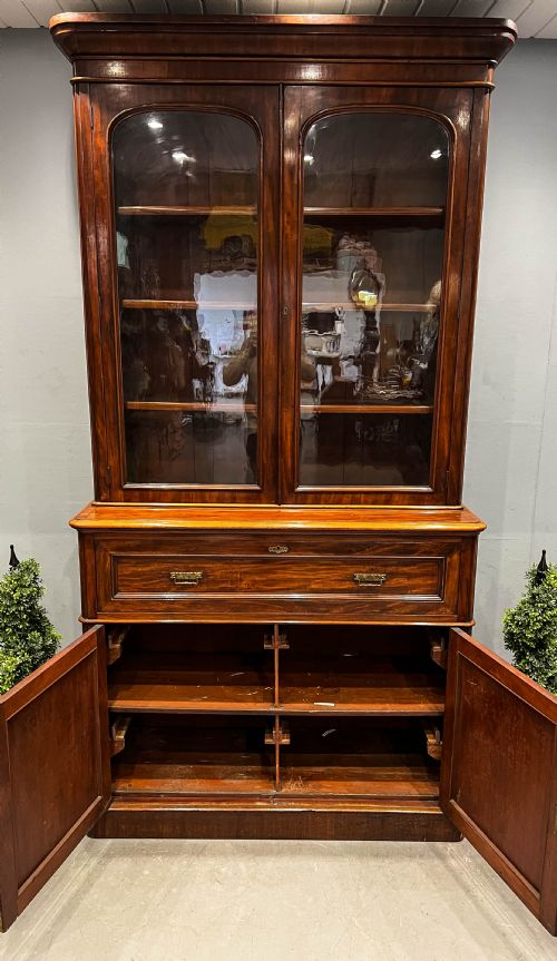 A VICTORIAN SECRETAIR BOOK CASE MAHOGANY - ADDITIONAL PHOTO 3