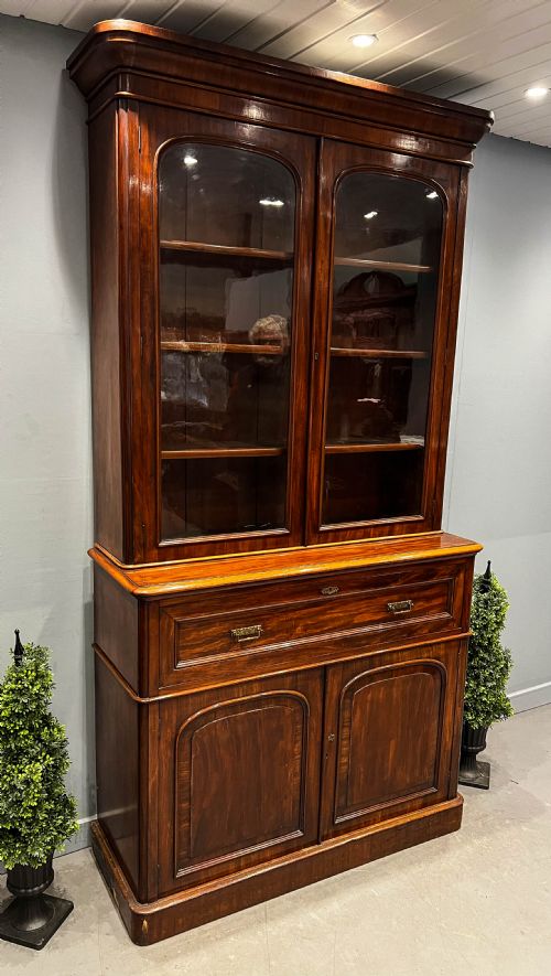 A VICTORIAN SECRETAIR BOOK CASE MAHOGANY - ADDITIONAL PHOTO 7
