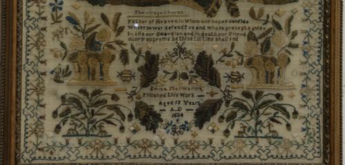 A FINE AND DETAILED SAMPLER EMMA MANWARING 1834 - ADDITIONAL PHOTO 3