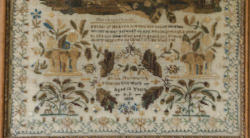 A FINE AND DETAILED SAMPLER EMMA MANWARING 1834 - ADDITIONAL PHOTO 4
