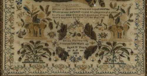 A FINE AND DETAILED SAMPLER EMMA MANWARING 1834 - ADDITIONAL PHOTO 9