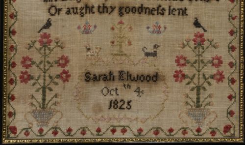 A GEORGIAN SAMPLER BY SARAH ELWOOD 1825 - ADDITIONAL PHOTO 2