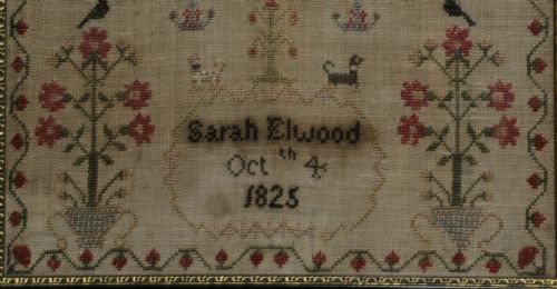 A GEORGIAN SAMPLER BY SARAH ELWOOD 1825 - ADDITIONAL PHOTO 7