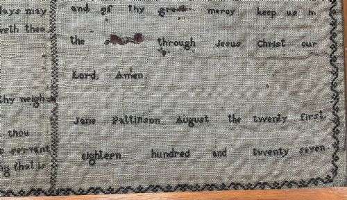 THE COMMANDMENTS A SAMPLER BY JANE PATTINSON 1827 - ADDITIONAL PHOTO 2