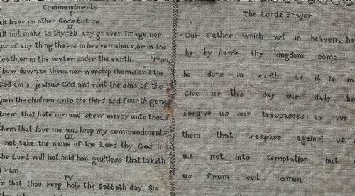 THE COMMANDMENTS A SAMPLER BY JANE PATTINSON 1827 - ADDITIONAL PHOTO 3