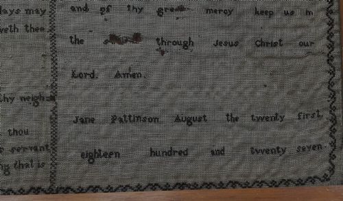 THE COMMANDMENTS A SAMPLER BY JANE PATTINSON 1827 - ADDITIONAL PHOTO 6