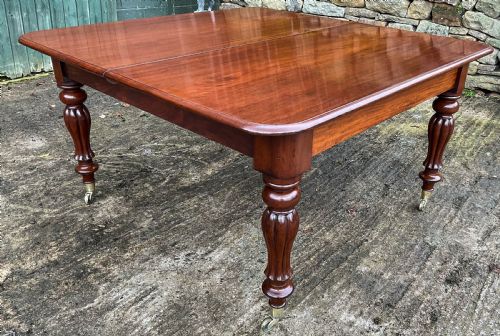 A GOOD VICTORIAN 2 LEAF EXTENDING DINING TABLE MAHOGANY - ADDITIONAL PHOTO 3