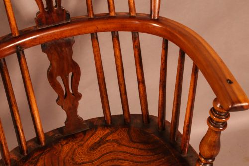 A YEW WOOD WINDSOR CHAIR ROCKLEY MAKER - ADDITIONAL PHOTO 8