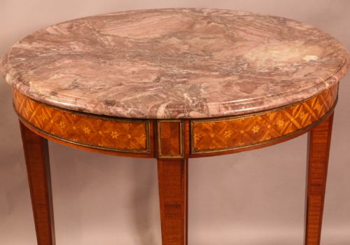 A FRENCH OCCAISIONAL TABLE MARBLE TOP - ADDITIONAL PHOTO 3