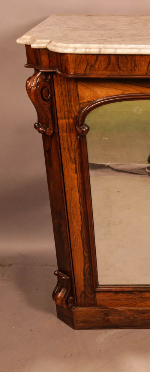 A MARBLE TOP CHIFFONIER IN ROSEWOOD - ADDITIONAL PHOTO 1