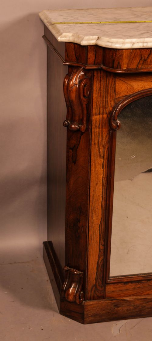 A MARBLE TOP CHIFFONIER IN ROSEWOOD - ADDITIONAL PHOTO 3