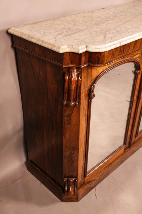 A MARBLE TOP CHIFFONIER IN ROSEWOOD - ADDITIONAL PHOTO 4