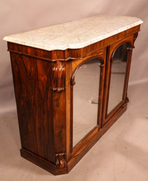 A MARBLE TOP CHIFFONIER IN ROSEWOOD - ADDITIONAL PHOTO 5