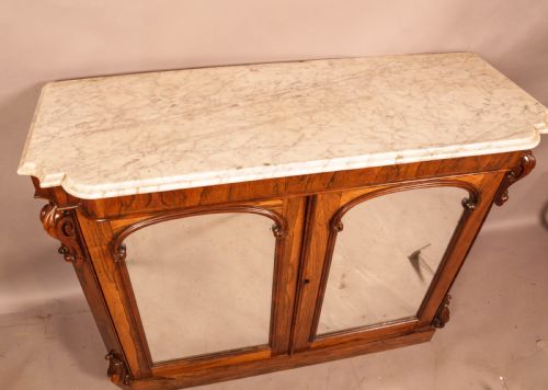 A MARBLE TOP CHIFFONIER IN ROSEWOOD - ADDITIONAL PHOTO 6