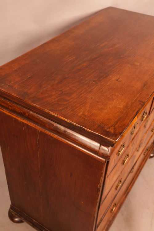AN ENGLISH WALNUT CHEST ORIGINAL BRASSWORK - ADDITIONAL PHOTO 9