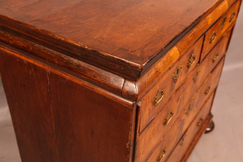 AN ENGLISH WALNUT CHEST ORIGINAL BRASSWORK - ADDITIONAL PHOTO 10