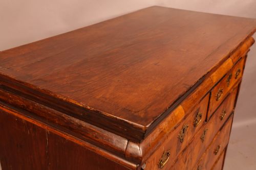 AN ENGLISH WALNUT CHEST ORIGINAL BRASSWORK - ADDITIONAL PHOTO 11