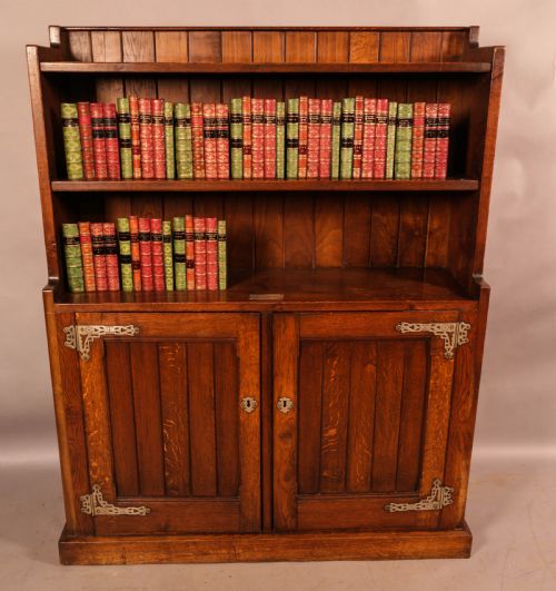 a good aesthetic movement open bookcase - CATEGORY: ANTIQUE BOOKCASES - DATED 19TH CENTURY