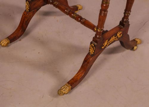 A STUNNING REGENCY ROSEWOOD SEWING TABLE BRASS INLAY - ADDITIONAL PHOTO 12
