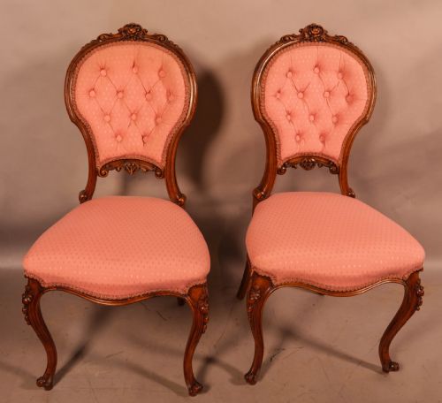 A SET OF 4 VICTORIAN WALNUT DINING CHAIRS SUPER QUALITY - ADDITIONAL PHOTO 8