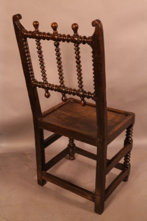 AN IMPRESSIVE 17TH CENTURY BACK STOOL - ADDITIONAL PHOTO 4