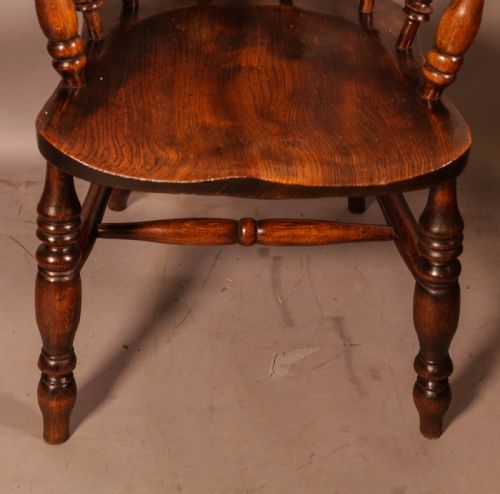 A VICTORIAN CAPTAINS CHAIR IN ASH WITH AN ELM SEAT - ADDITIONAL PHOTO 6