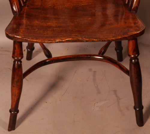 A YEW WOOD WINDSOR CHAIR BY WILLIAM WHEATLAND RETFORD - ADDITIONAL PHOTO 4