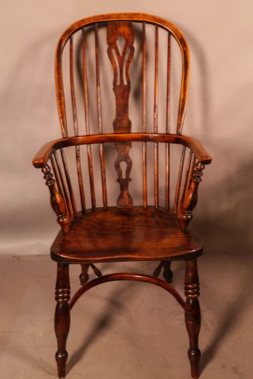a rare high back windsor chair fred walker stamped - CATEGORY: ANTIQUE CHAIRS - DATED 19TH CENTURY