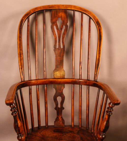 A RARE HIGH BACK WINDSOR CHAIR FRED WALKER STAMPED - ADDITIONAL PHOTO 5