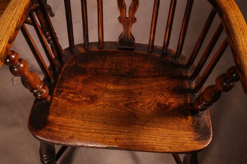 A SET OF 4 ASH AND ELM WINDSOR CHAIRS ROCKLEY MAKER - ADDITIONAL PHOTO 3