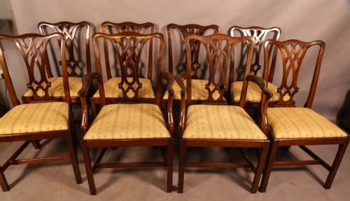a set of 8 chippendale style dining chairs c 1890 - CATEGORY: ANTIQUE CHAIRS - DATED VICTORIAN