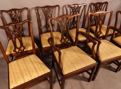 A SET OF 8 CHIPPENDALE STYLE DINING CHAIRS C 1890 - ADDITIONAL PHOTO 1