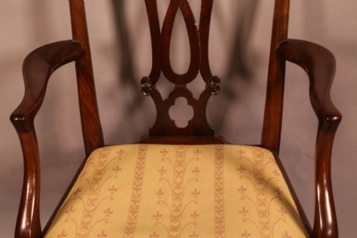 A SET OF 8 CHIPPENDALE STYLE DINING CHAIRS C 1890 - ADDITIONAL PHOTO 13