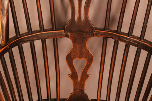 A RARE GEORGIAN YEW WINDSOR ON CABRIOLE LEGS - ADDITIONAL PHOTO 8