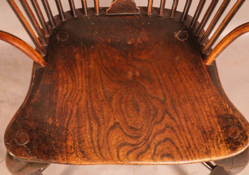 A RARE GEORGIAN YEW WINDSOR ON CABRIOLE LEGS - ADDITIONAL PHOTO 10